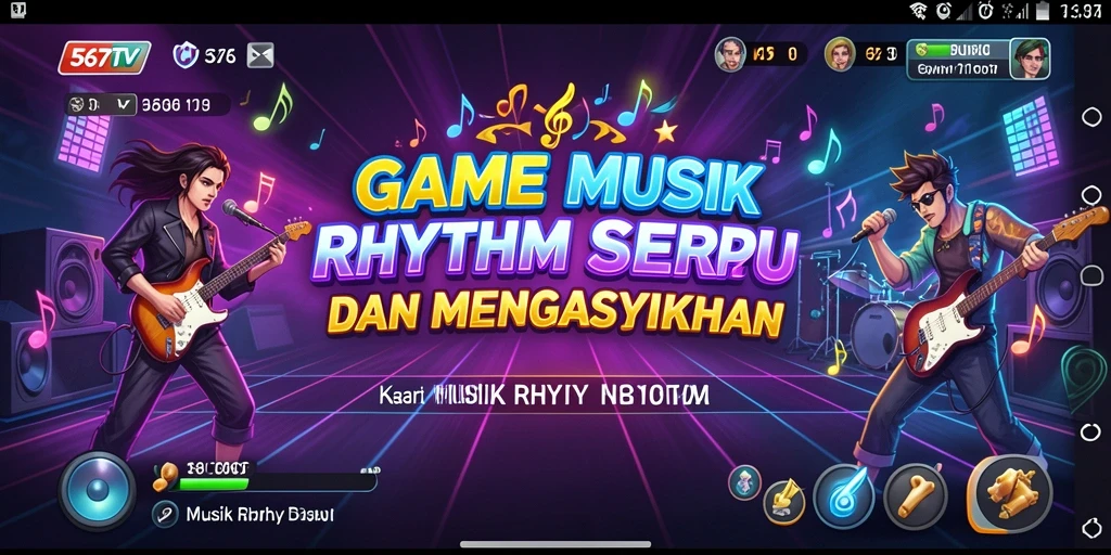 Antarmuka menarik dari game Musik Rhythm 567TV.