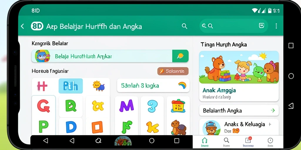 Antarmuka aplikasi 8ID yang interaktif dan menarik untuk belajar.