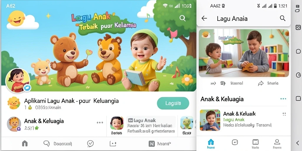 Tampilan antarmuka AA62 yang menyenangkan dan ramah anak.