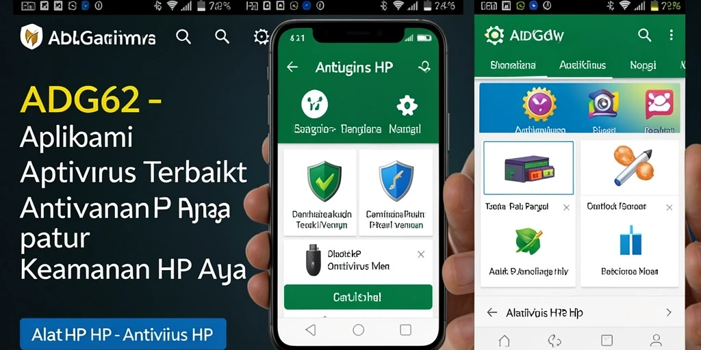 Antarmuka utama ADG62 menampilkan fitur pemindaian dan keamanan yang user-friendly.