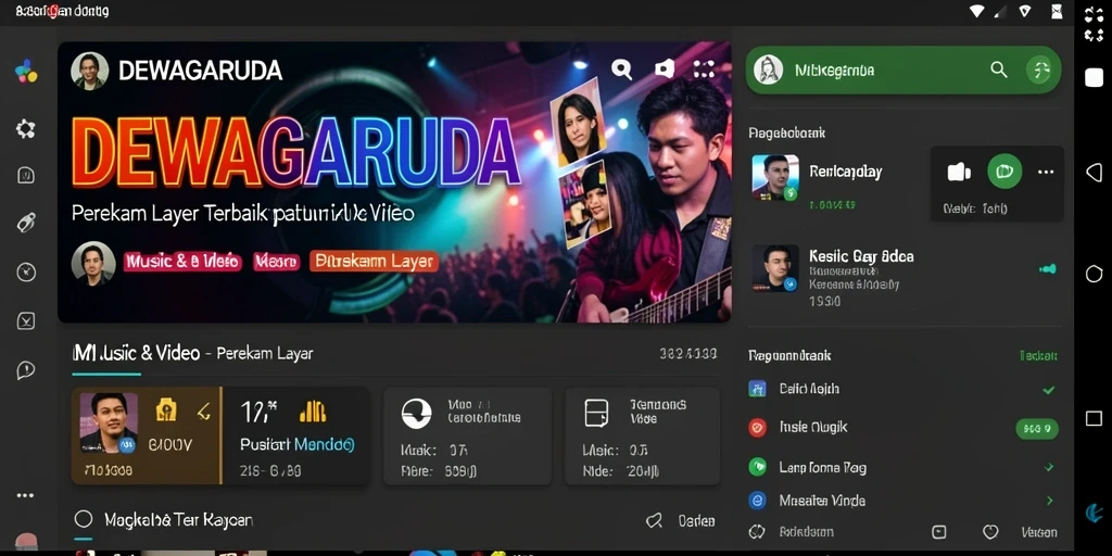 Tampilan antarmuka DEWAGARUDA saat merekam layar smartphone.