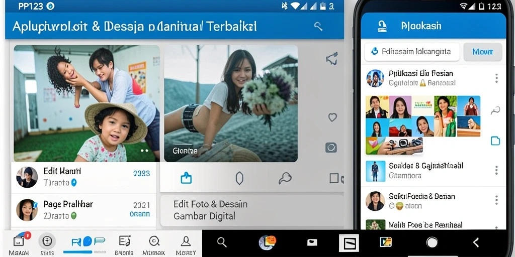 Screenshot utama PP123 menunjukkan antarmuka pengeditan foto yang menawan.