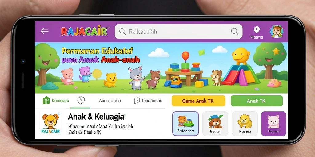 Screenshot utama RAJACAIR yang menampilkan permainan edukatif yang menarik.